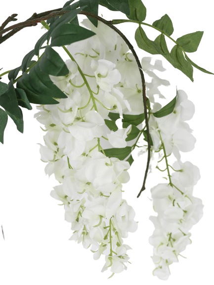 White hanging artificial wisteria medium